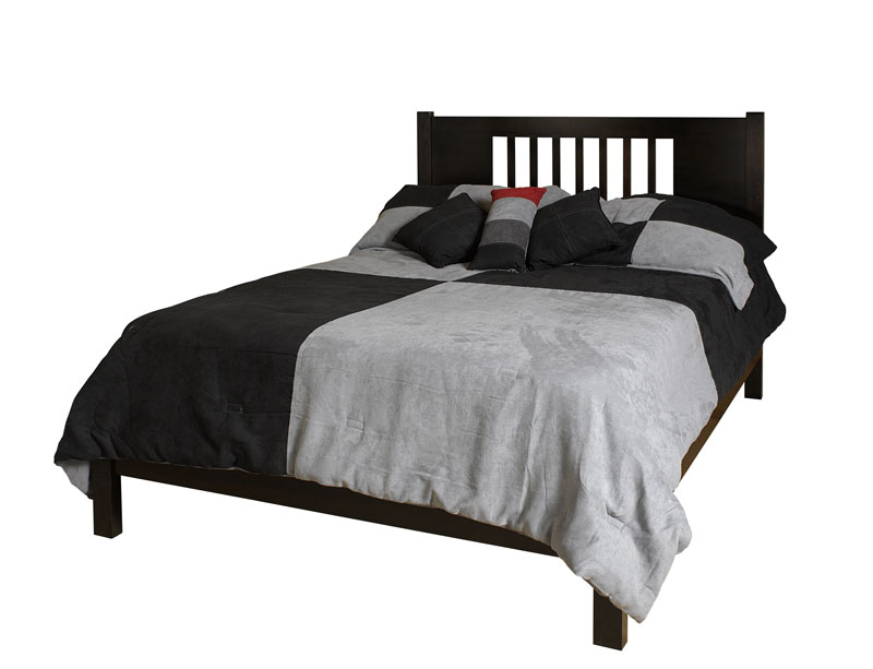Horizon Shaker New Mission Bed in Brown Maple with Onyx Finish