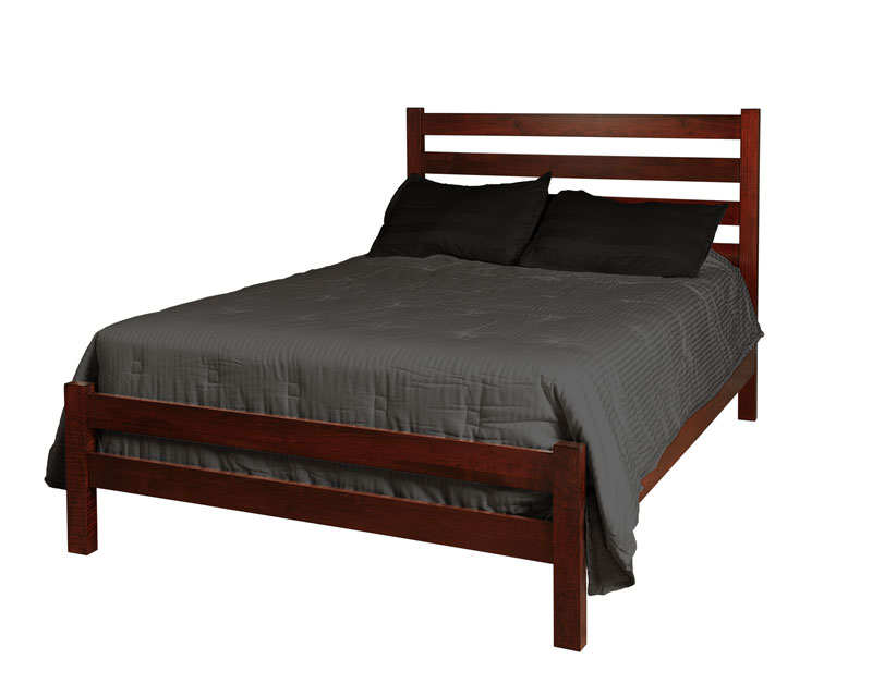 Horizon Shaker Queen Ladder Bed in Brown Maple with Mission Maple Finish