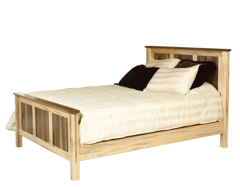 Cornwell Panel Bed in Wormy Brown Maple and Character Walnut with a Natural Finish