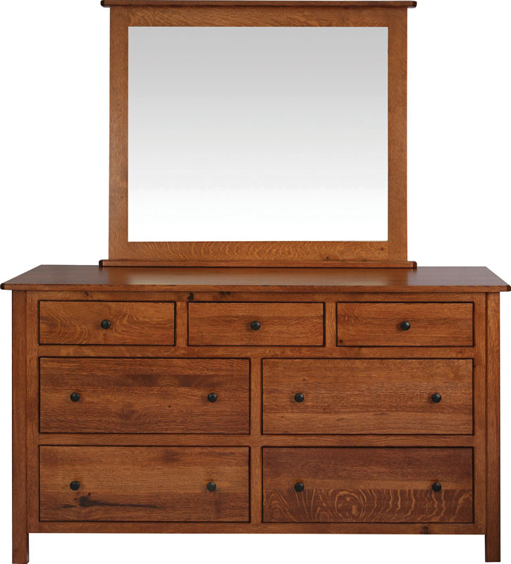 Standard Dresser and Small Mirror in Quartersawn White Oak with a Michael's Stain (items sold separately)