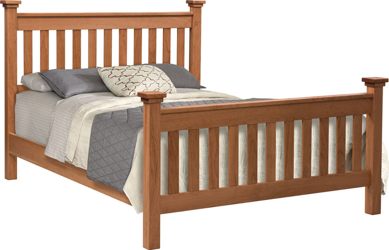 #716SB Manchester Queen Slatted Bed in Cherry with an OCS-103MX Stain