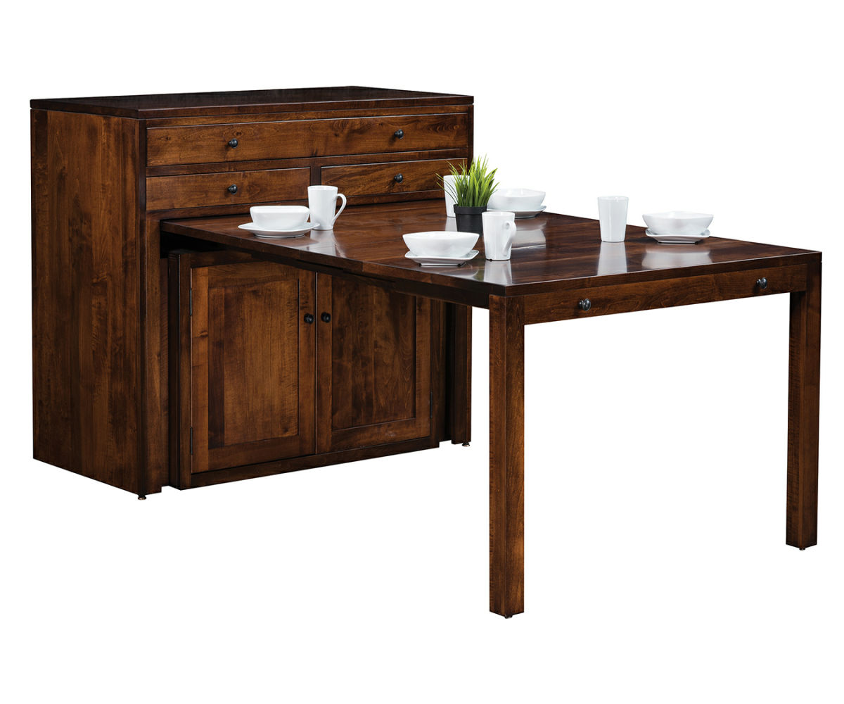 Century Buffet Table with 5-12" Leaves shown in Brown Maple with OCS-117 Finish.