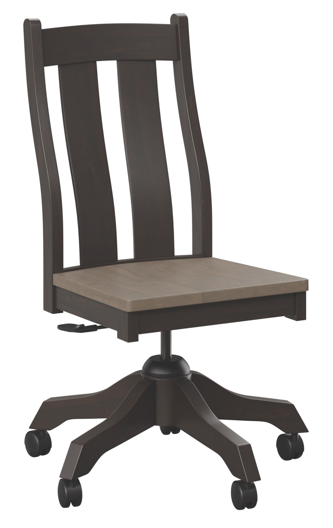 Arlington Side Office Chair in Brown  Maple with Frame in Onyx and Seat in Driftwood