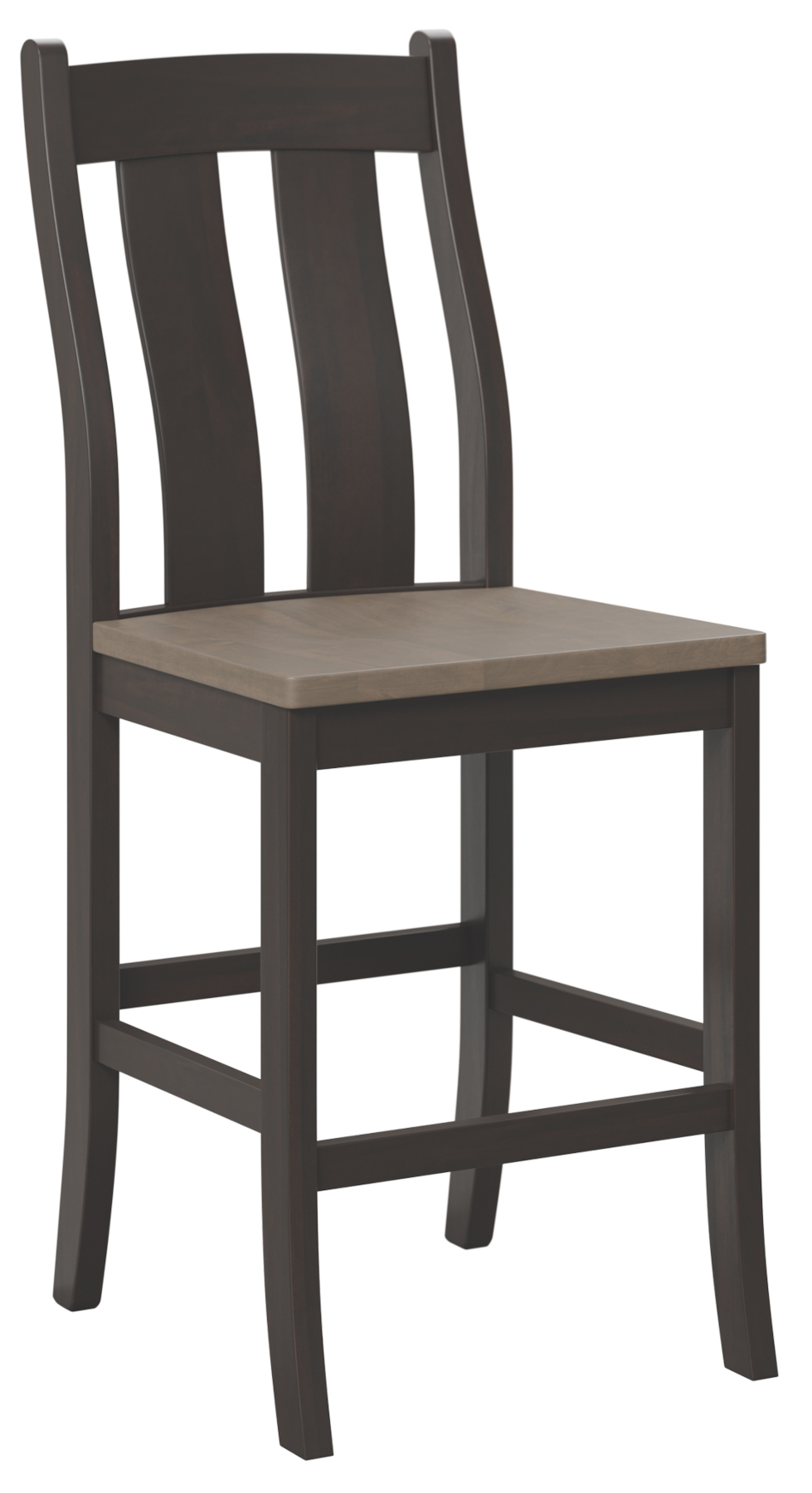 Arlington Bar Chair in Brown  Maple with Frame in Onyx and Seat in Driftwood