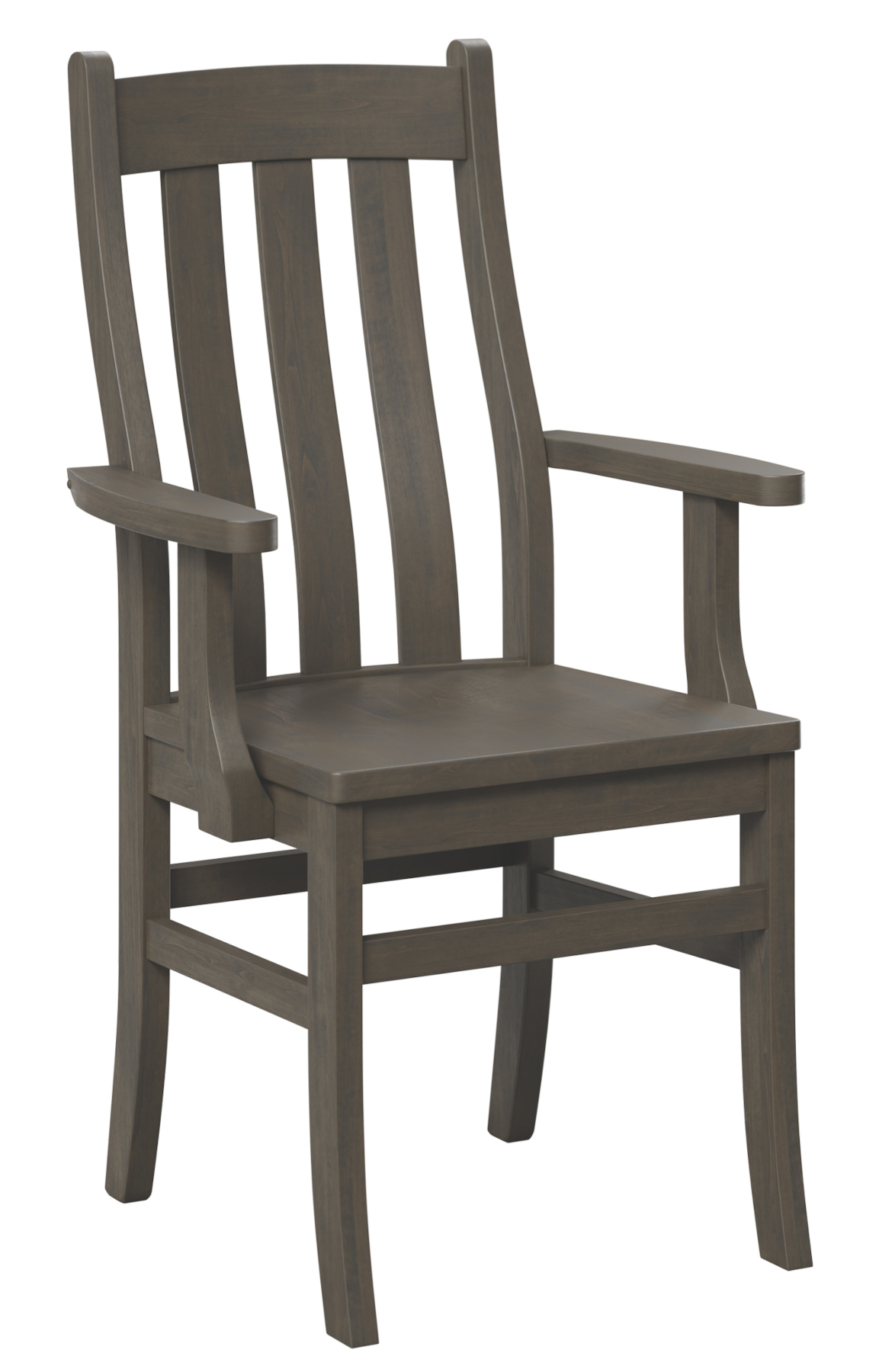 Fostoria Arm Chair in Brown Maple with Antique Slate Finish