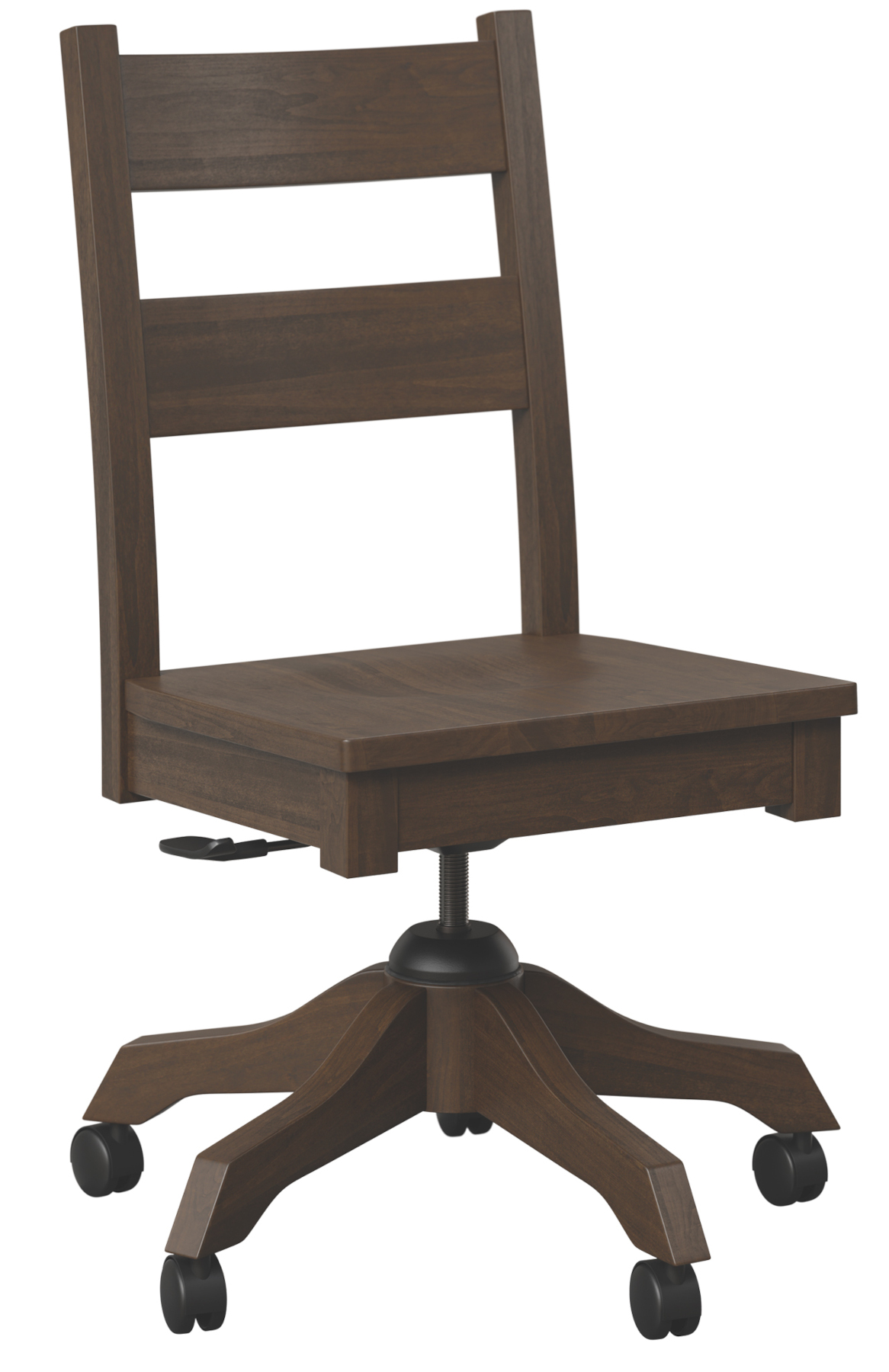 Western Side Office Chair in Brown Maple with Cocoa Finish