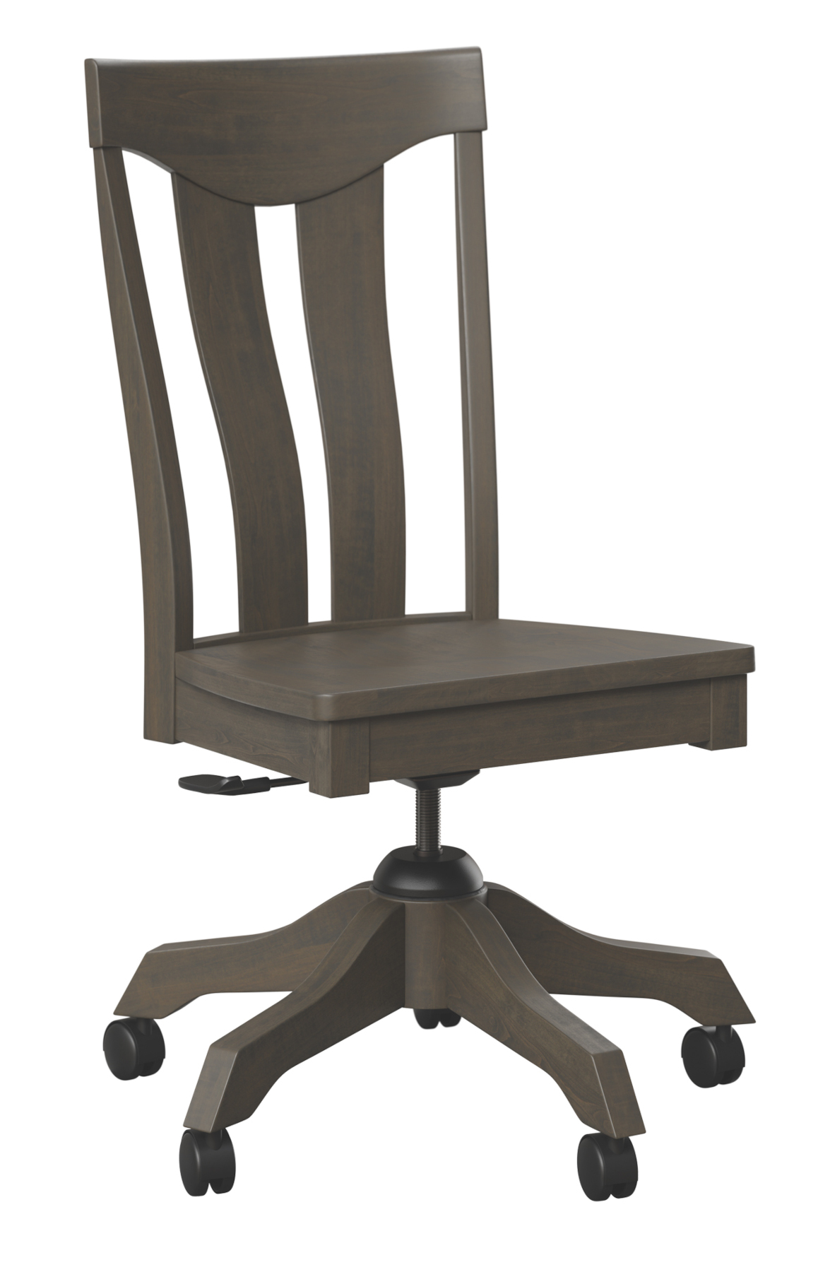 Belmont Side Office Chair in Brown Maple and Antique Slate Finish
