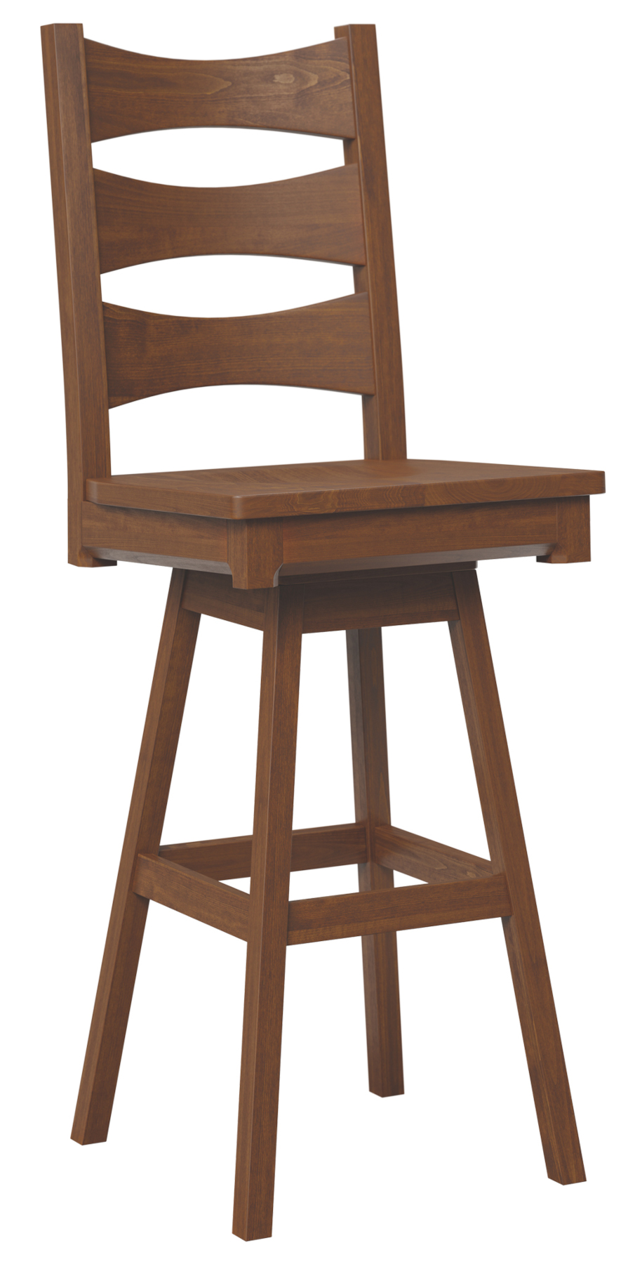 Columbo Side Swivel Bar Chair in Brown Maple with Michael's Cherry Finish