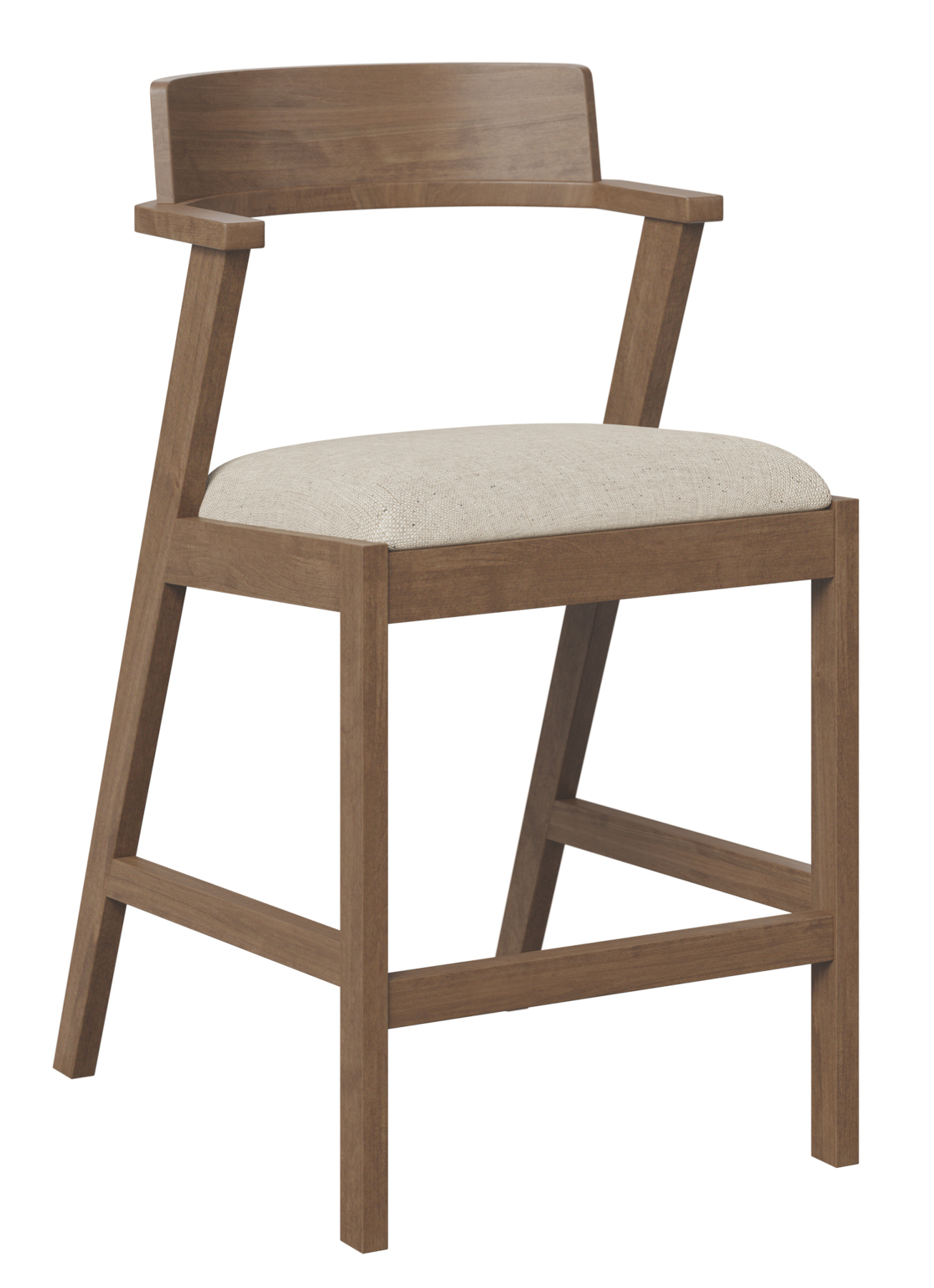 Cordelle 24" Bar Chair in Brown Maple with FC Almond Finish and Fabric Seat