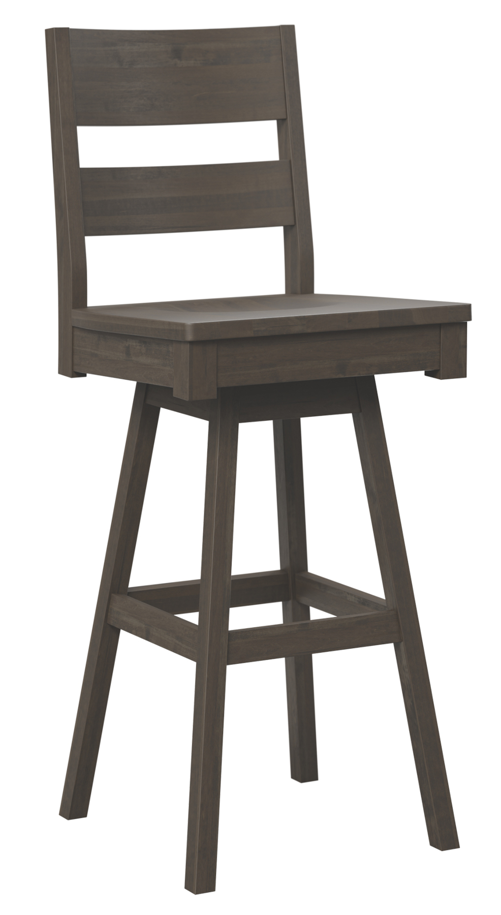 Moore Avon Swivel Barstool in Brown Maple with FC Shadow Finish. 