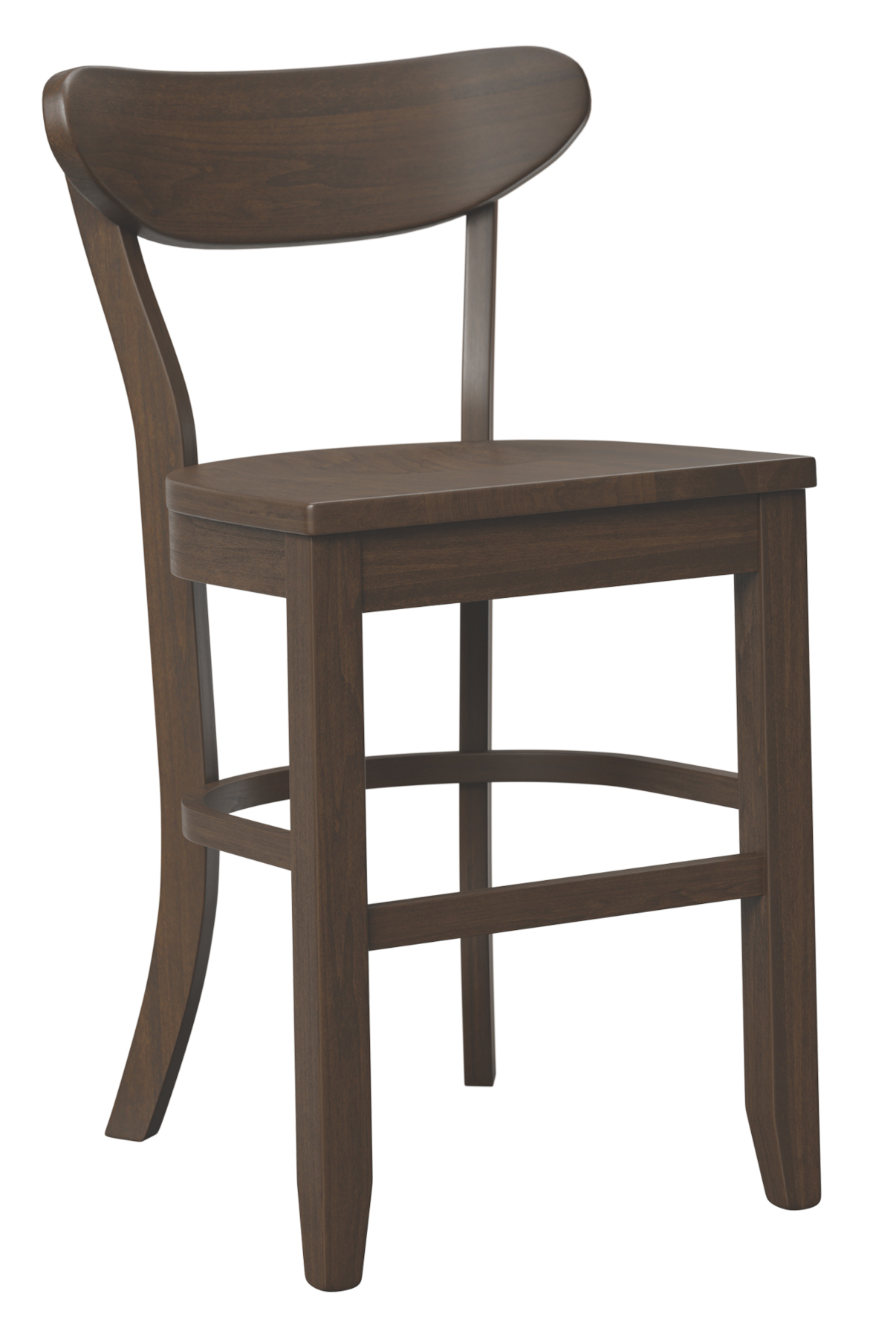 Transitional Windsor 24" Bar Chair in Brown Maple with OCS-112 Cocoa Finish