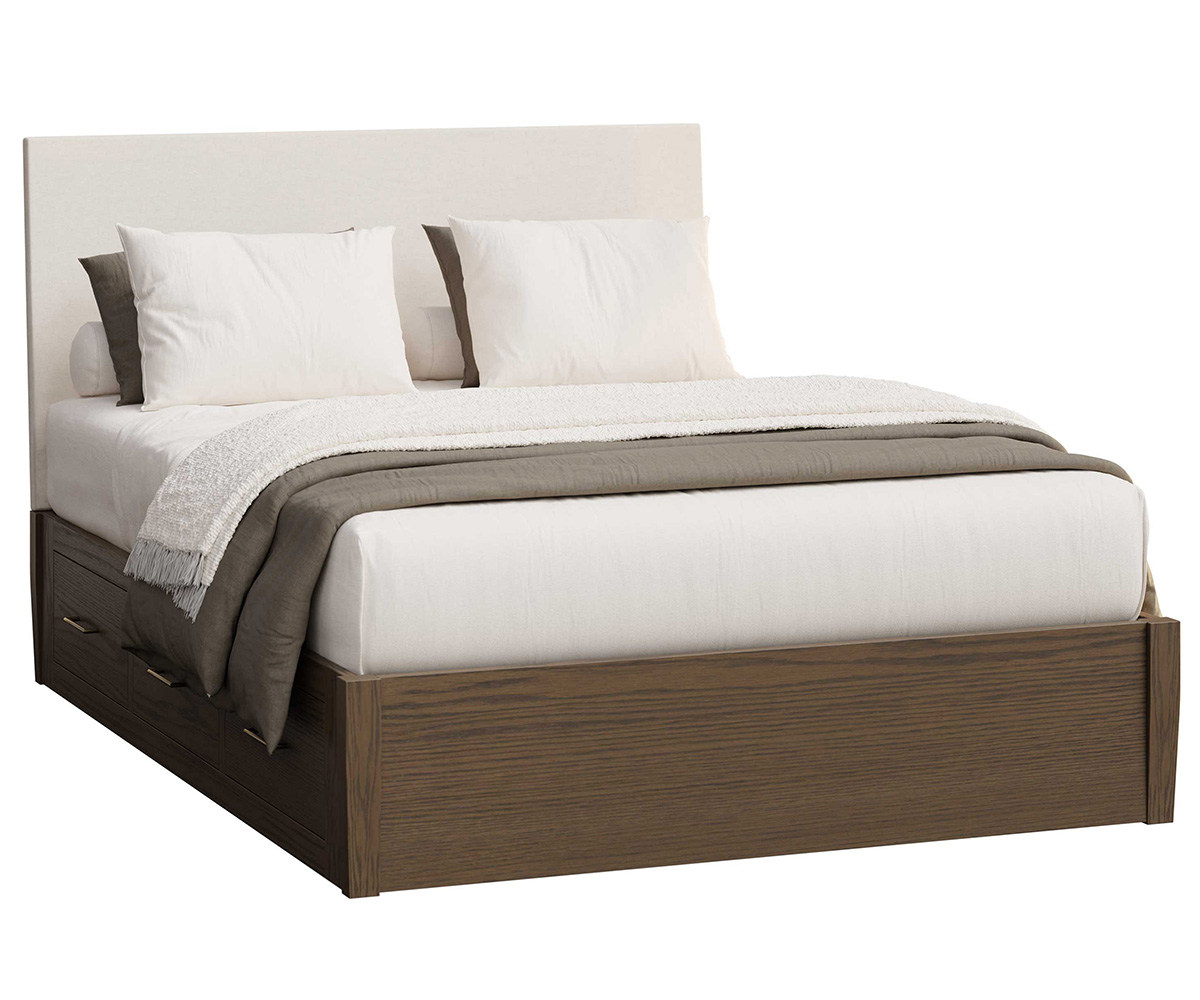 Accord Platform Storage Bed in Red Oak with FC Carbon Stain