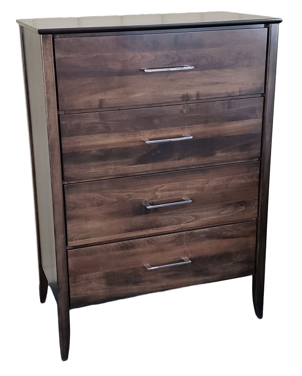 Ashland 4 Drawer Chest shown in Brown Maple with OCS-122 Cocoa