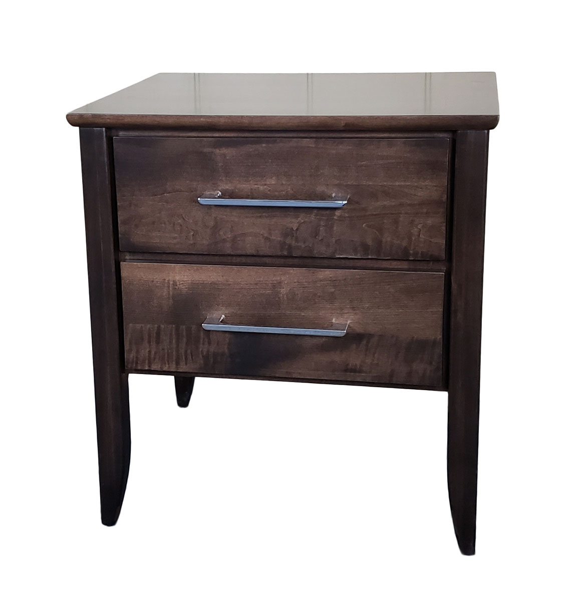 Ashland 2 Drawer Nightstand shown in Brown Maple with OCS-122 Cocoa