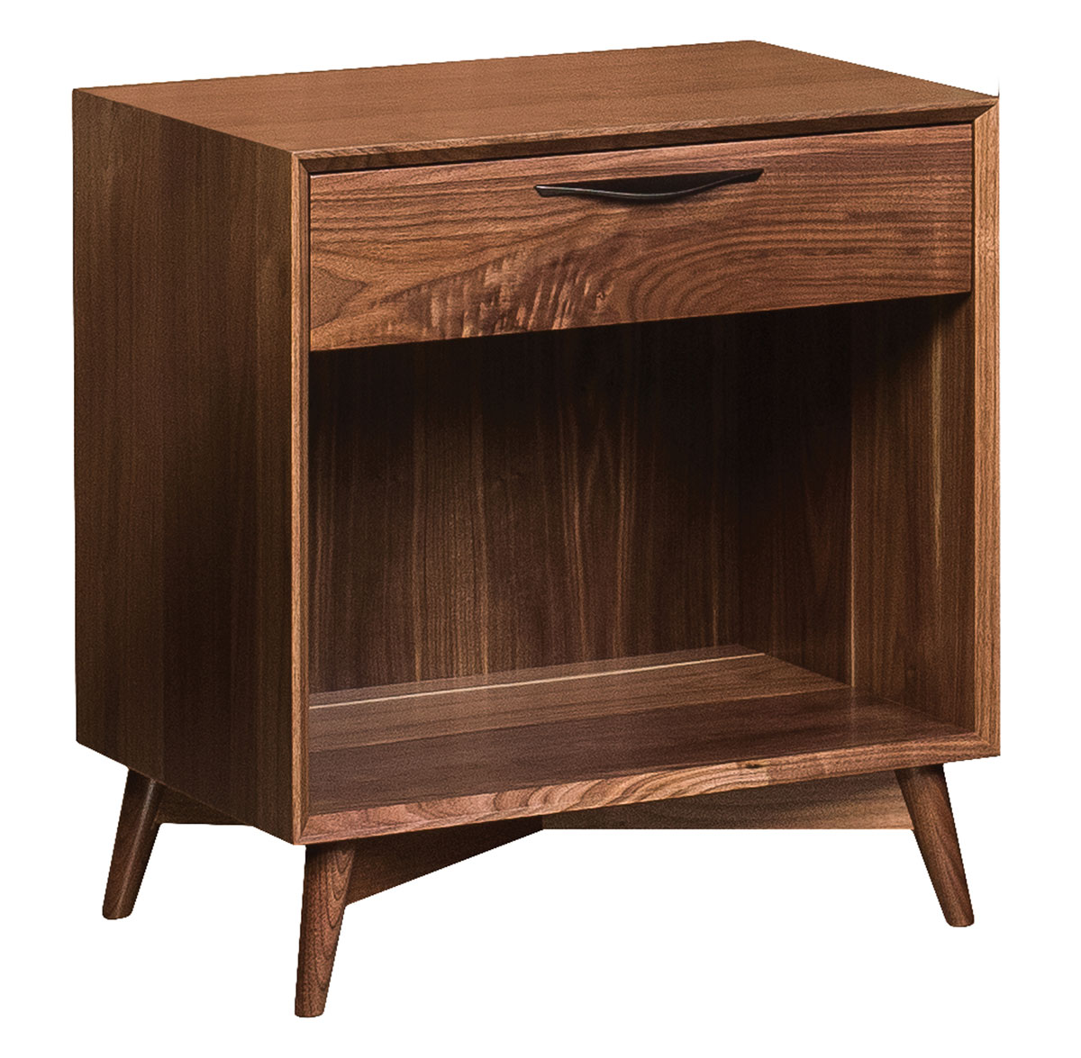 Kenton Mid Century 1 Drawer Open Nightstand