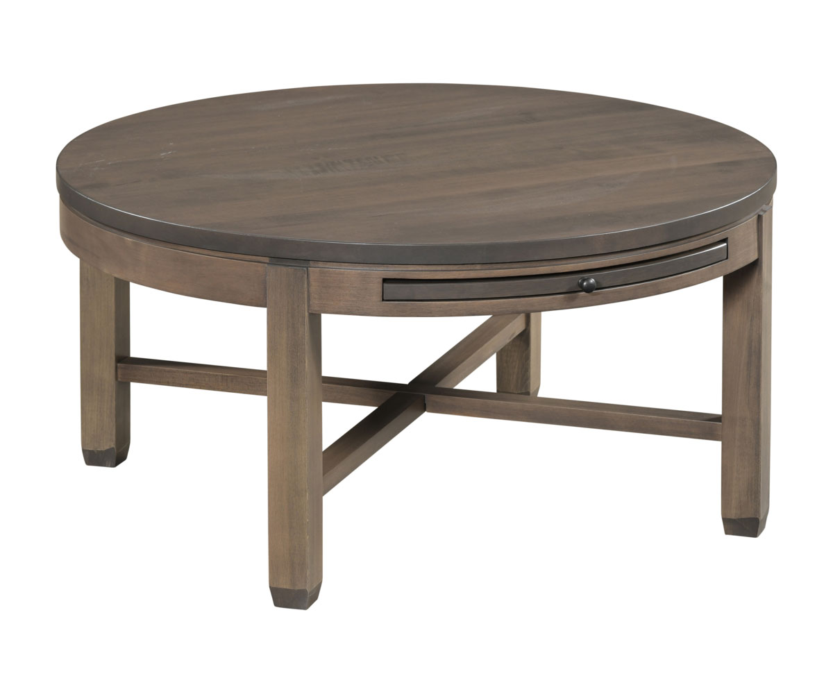 Antigo X Round Cocktail Table with Pull Out (No Shelf)