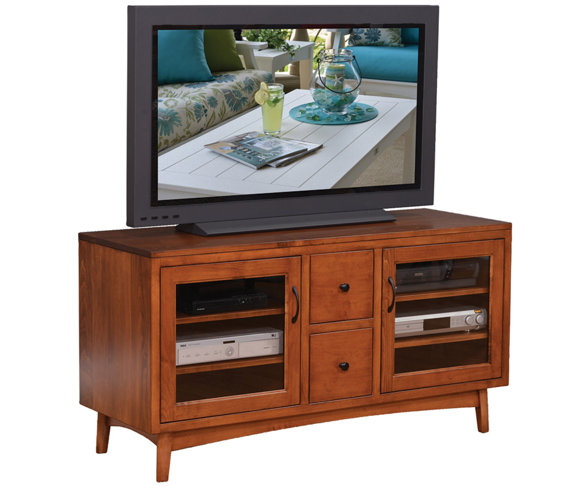 Lodi 56" TV Console with 2-Glass Doors and 2-Drawers
