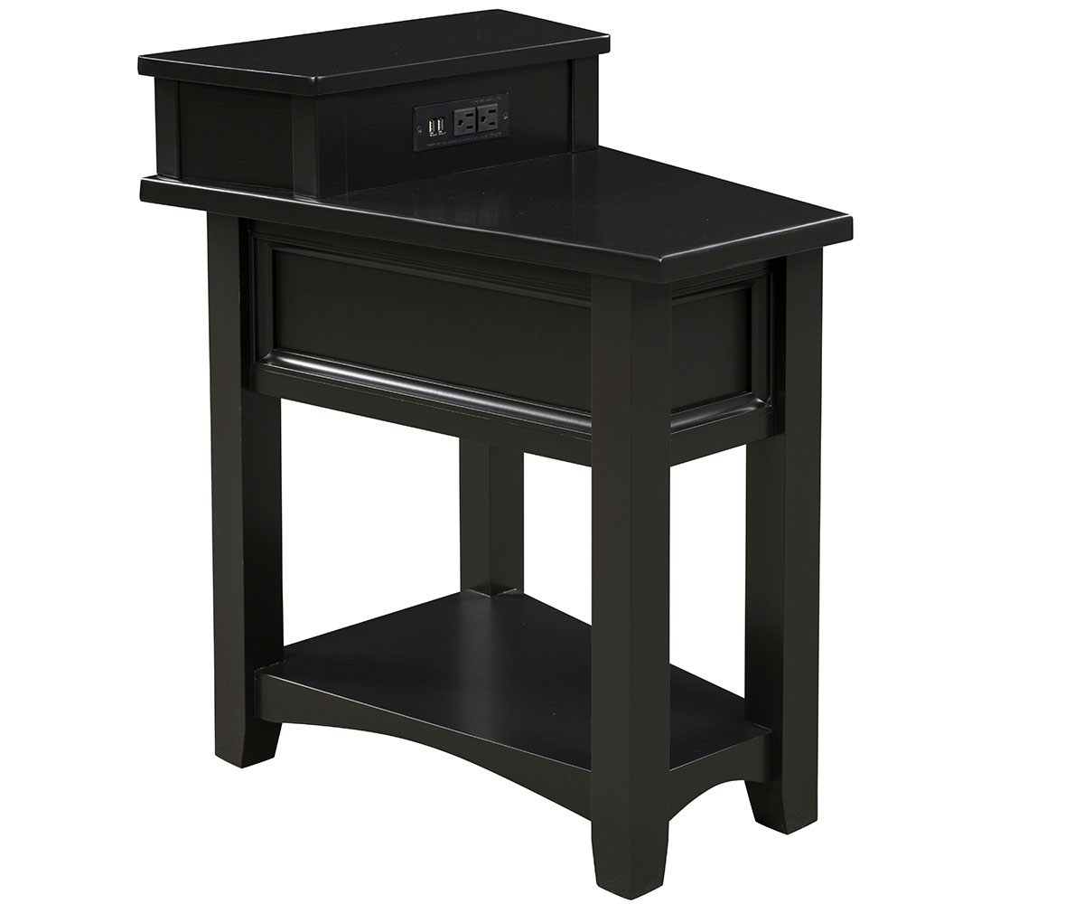 Open Garnet Hill Wedge End Table with Optional USB Step Top