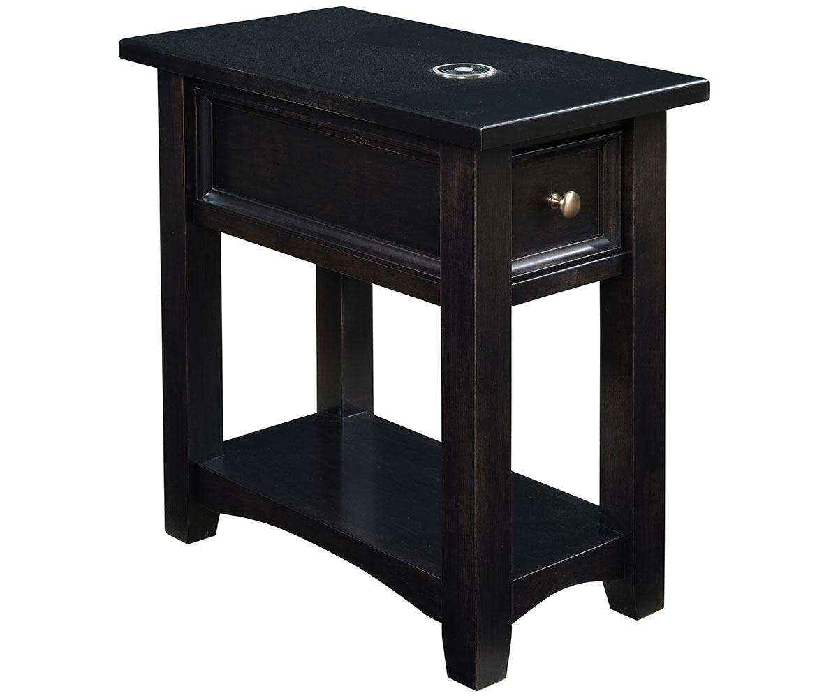 Open Garnet Hill 13" Chairside End Table with Optional Wireless Charging Top
