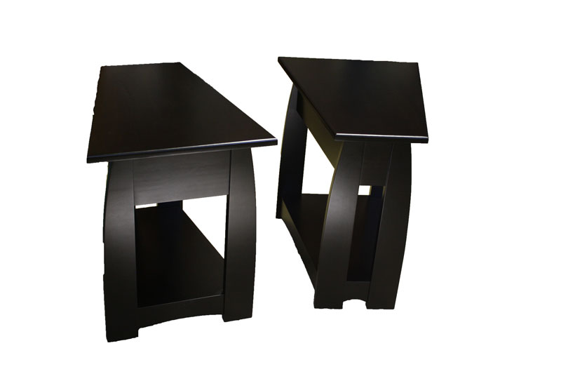 Sonoma Wedge End Tables in Brown Maple with an Ebony Stain (standard size)