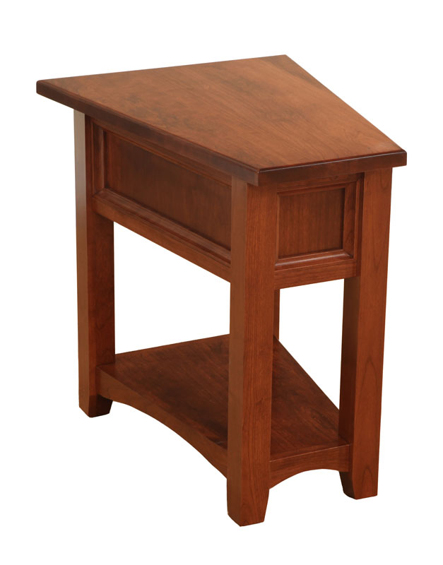 Wedge end table with drawer discount