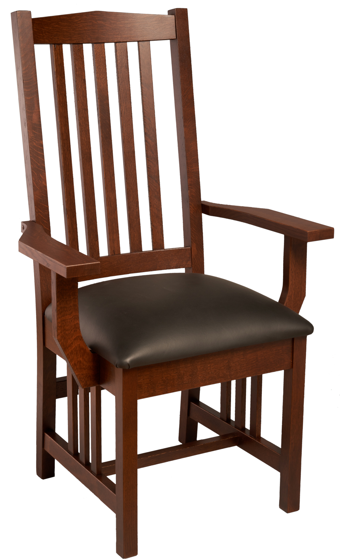 Mission Arm Chair with Leather Seat