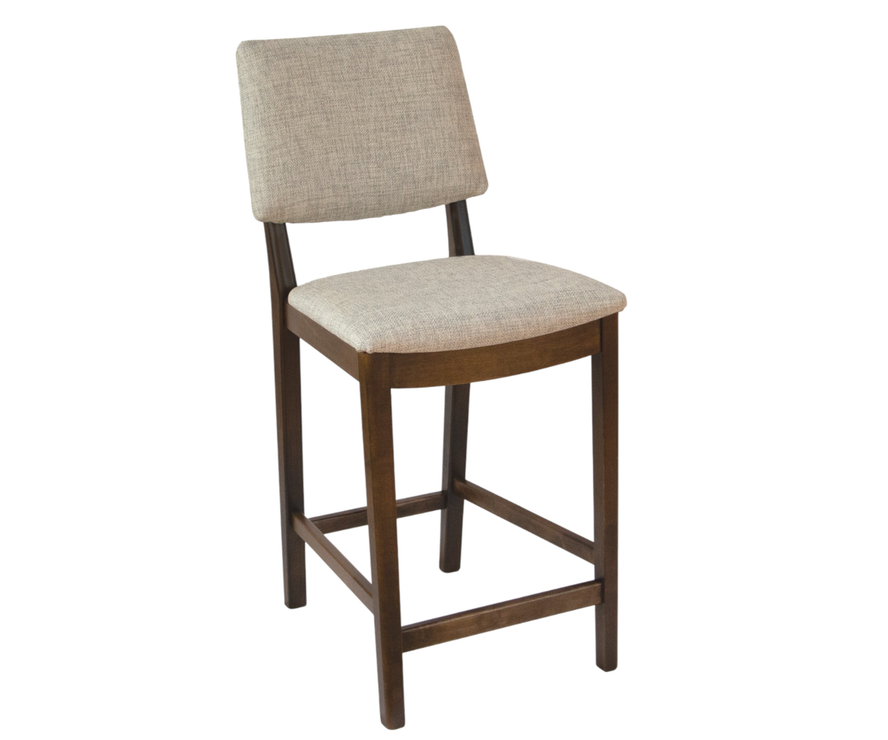 Milano 24" Bar Chair in Brown Maple with OCS-122 Cocoa Finish and C2-46 Exotic Fabric
