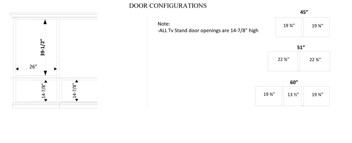 6200 Wall Unit Door Configurations