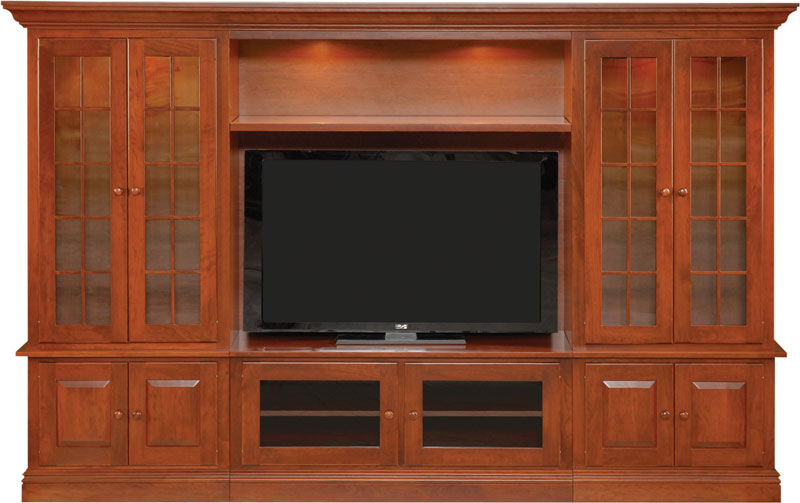 Cherry entertainment center shop wall unit