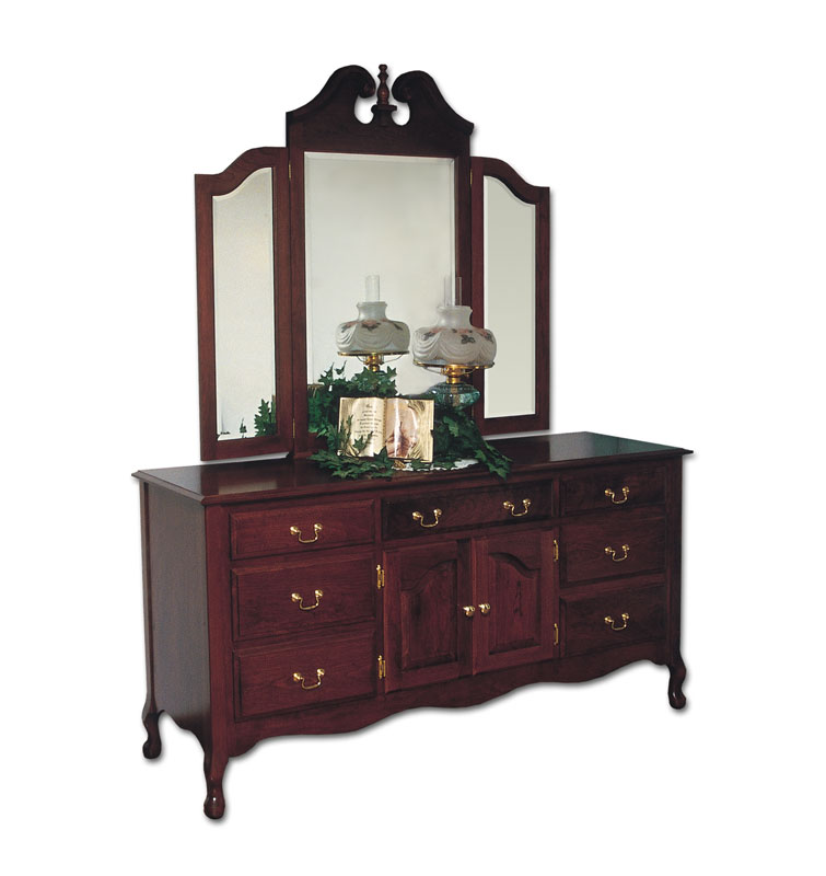 Queen Anne Master Dresser Ohio Hardwood Upholstered