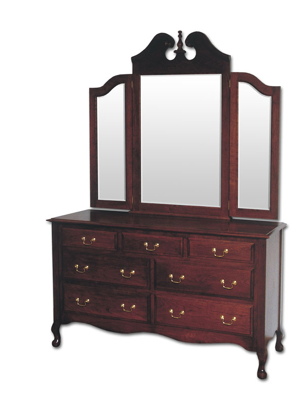 Queen Anne Standard Dresser Ohio Hardwood Upholstered Furniture