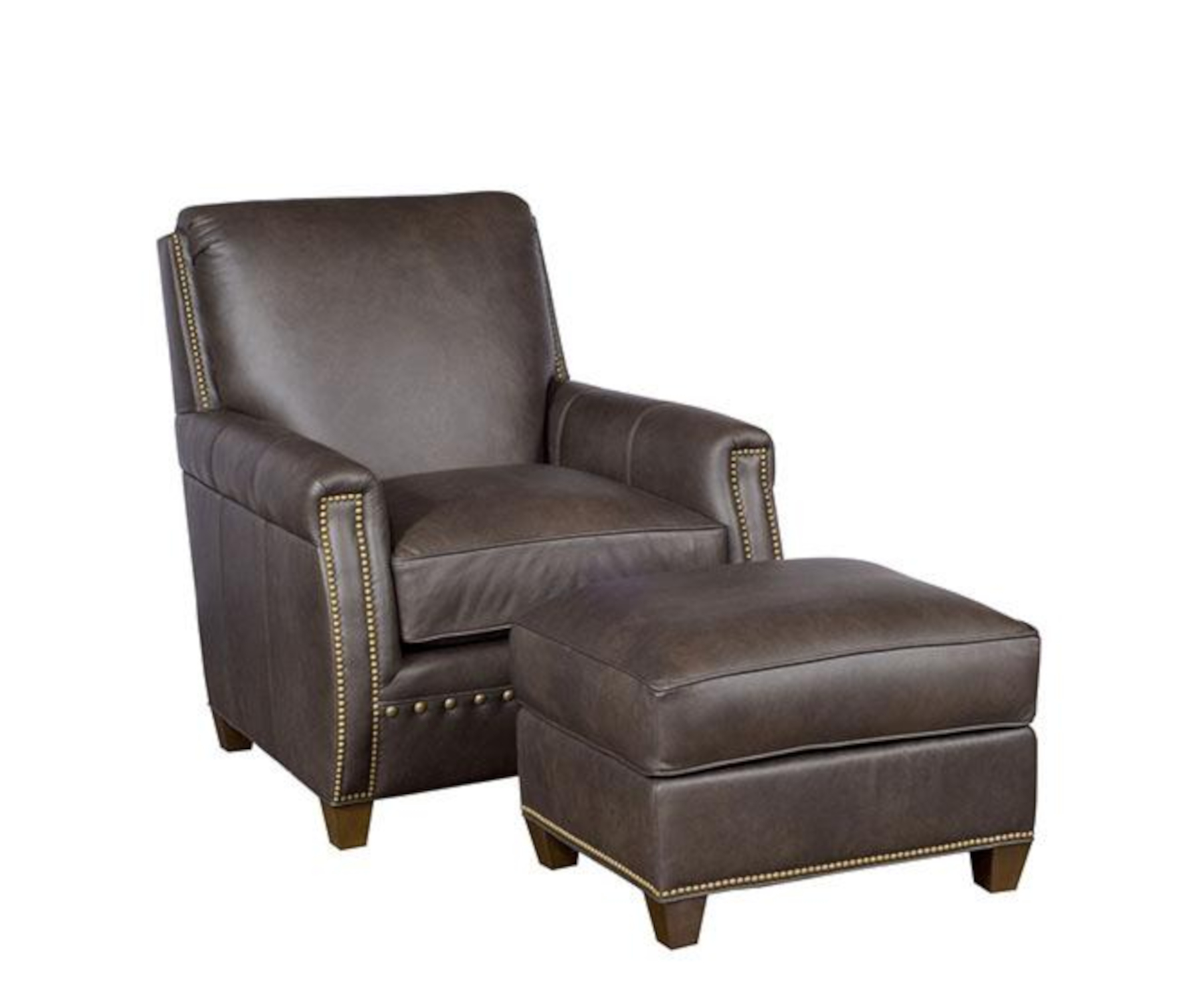 Grant Chair & Ottoman in Leather
