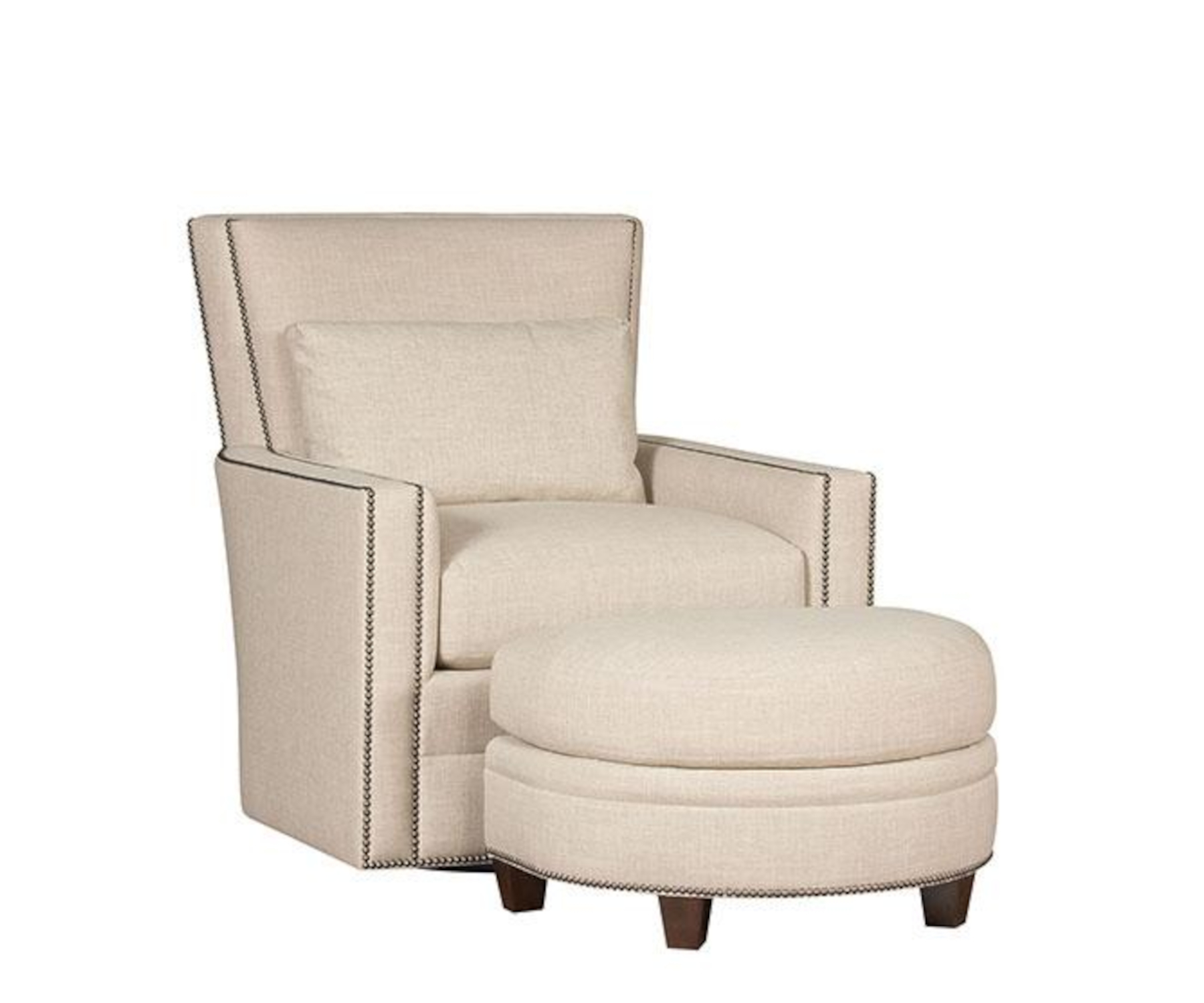 Nicole Swivel Chair & Half Moon Ottoman by King Hickory Furniture