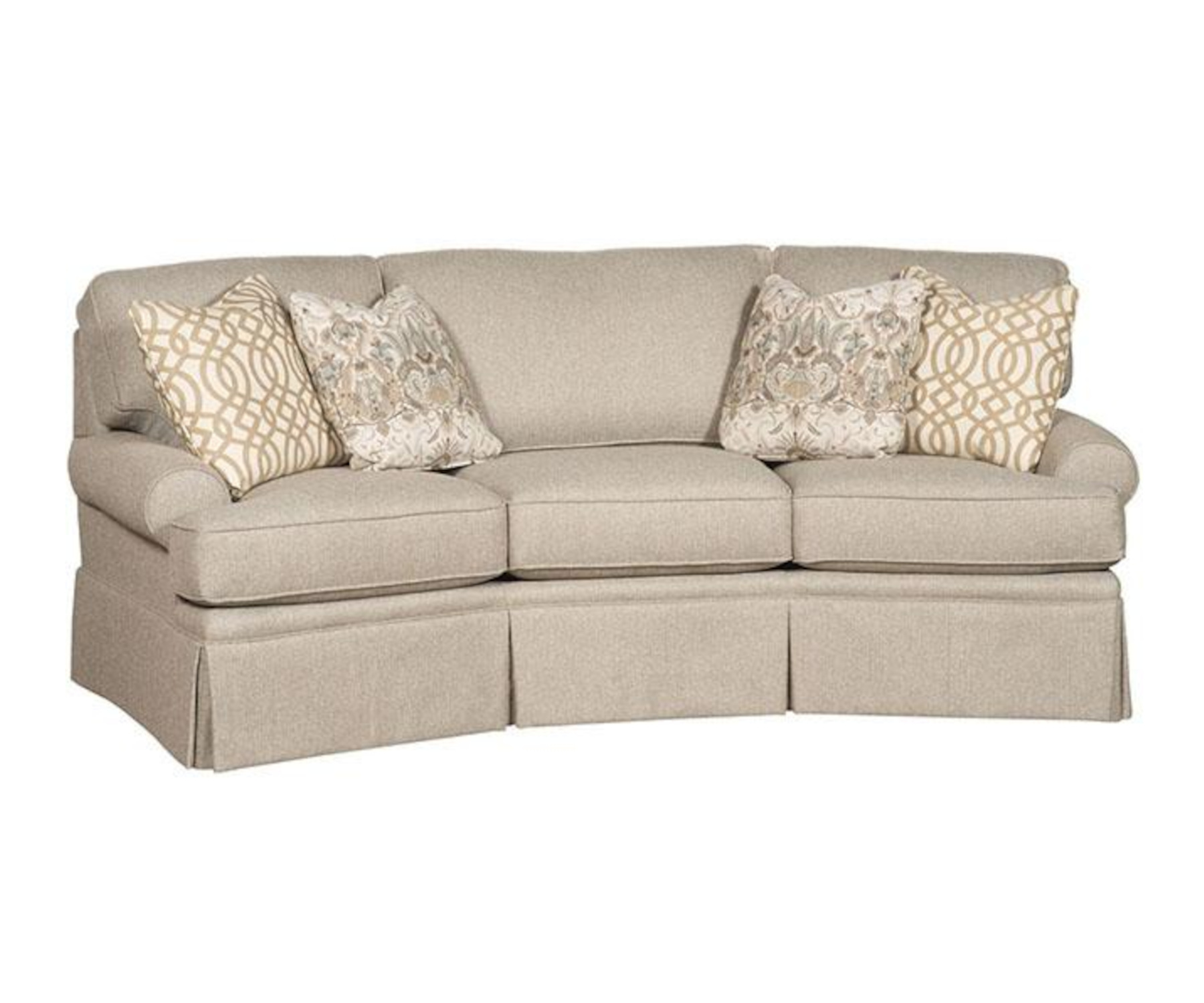 Chatham Conversation Sofa 5965-SLS-F with Sock Arm, Loose Cushion and Skirting in Fabric