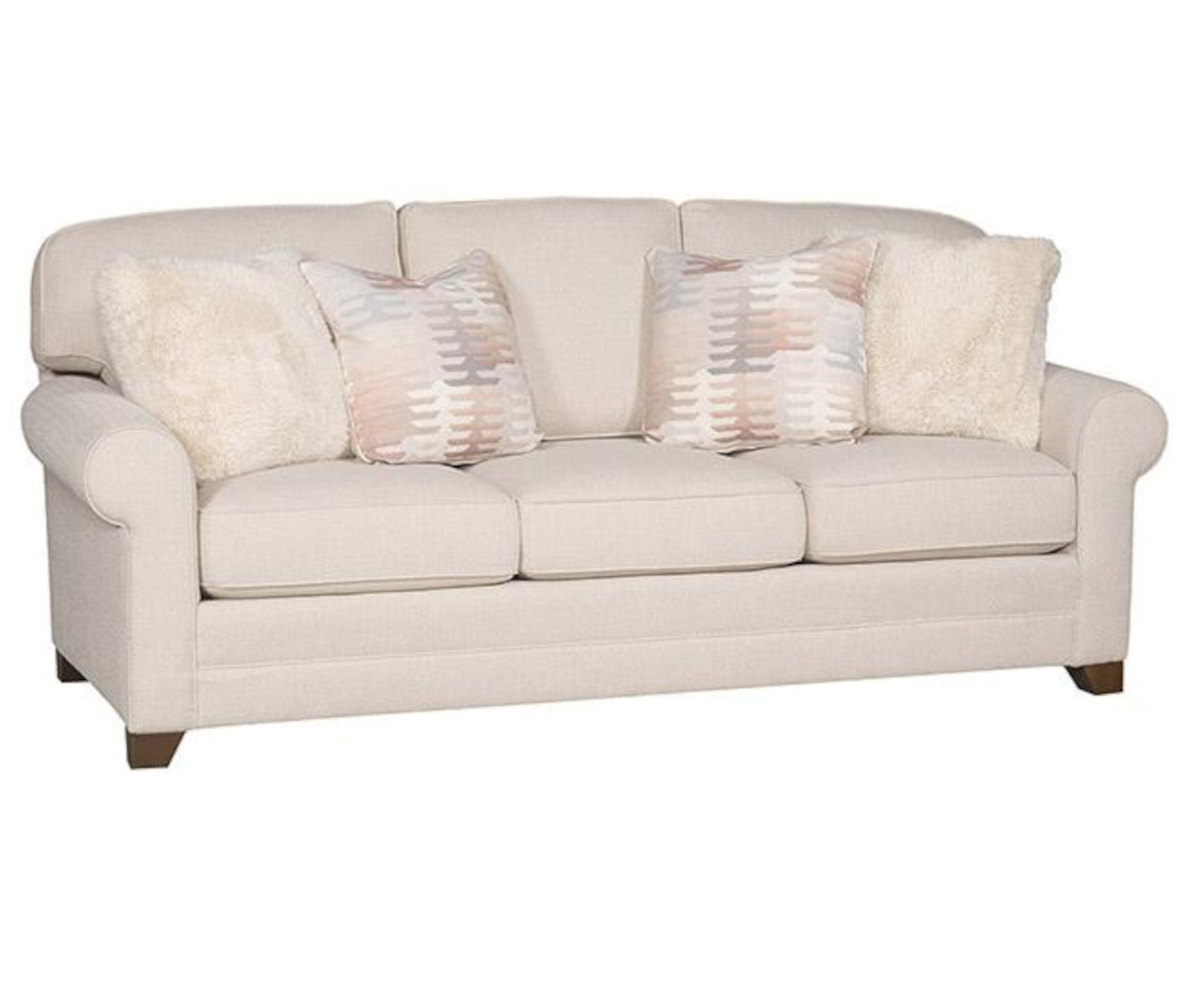 Winston 7400-TLM-F Sofa in Fabric. Shown with Track Arm, Loose Back, and Modern Base