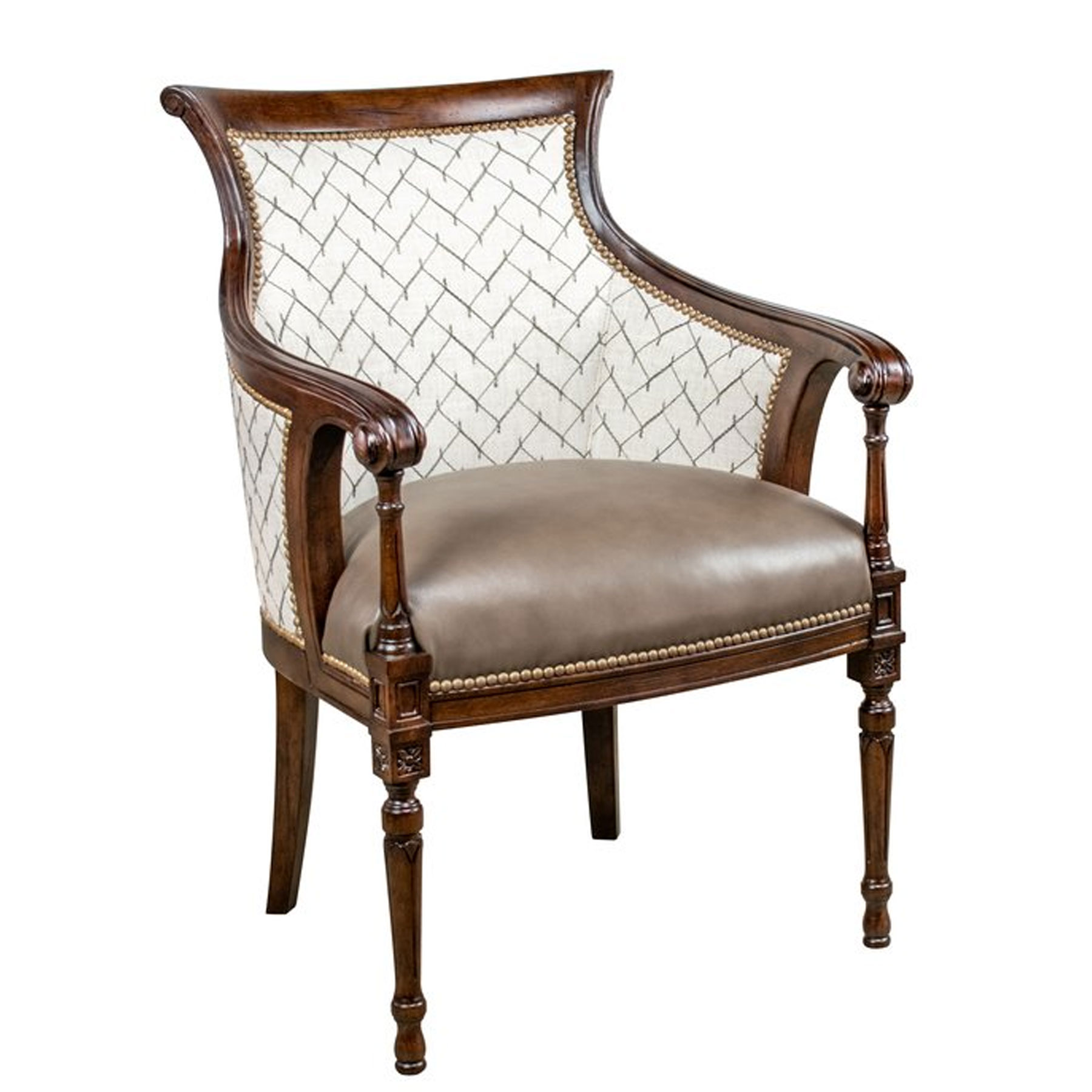 Leathercraft 7112 French Empire Carved Chair