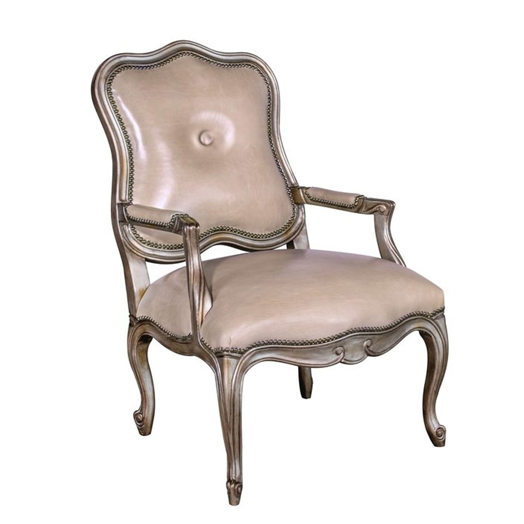 Leathercraft 718 Valois Button Carved Chair