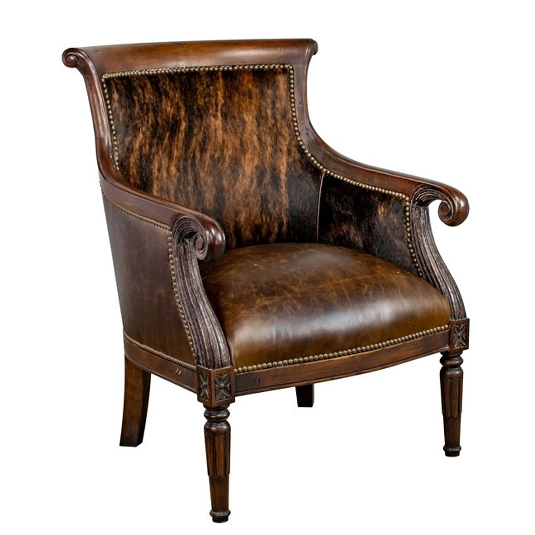 Leathercraft 839 Bergamo Carved Chair