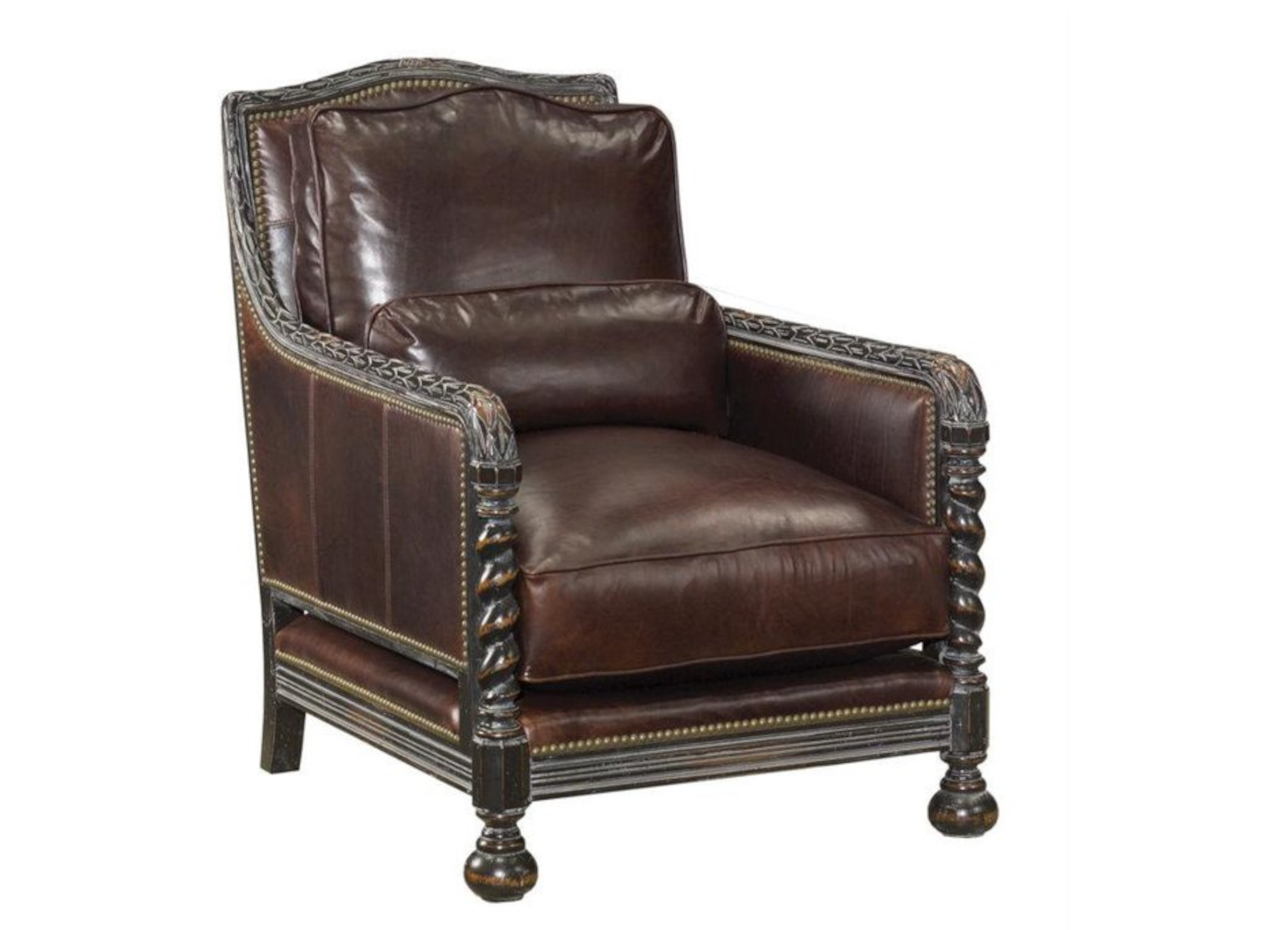 All Hallows 841 Wood Carved Chair by Leathercraft