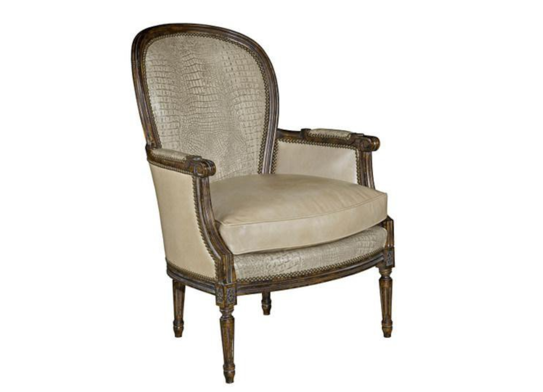 Antoinette Wood Carved Chair by Leathercraft