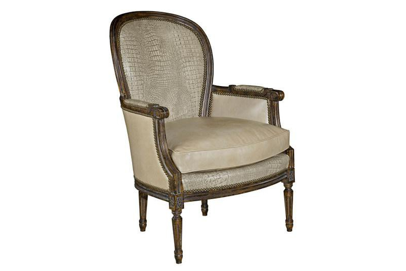 Antoinette Wood Carved Chair by Leathercraft