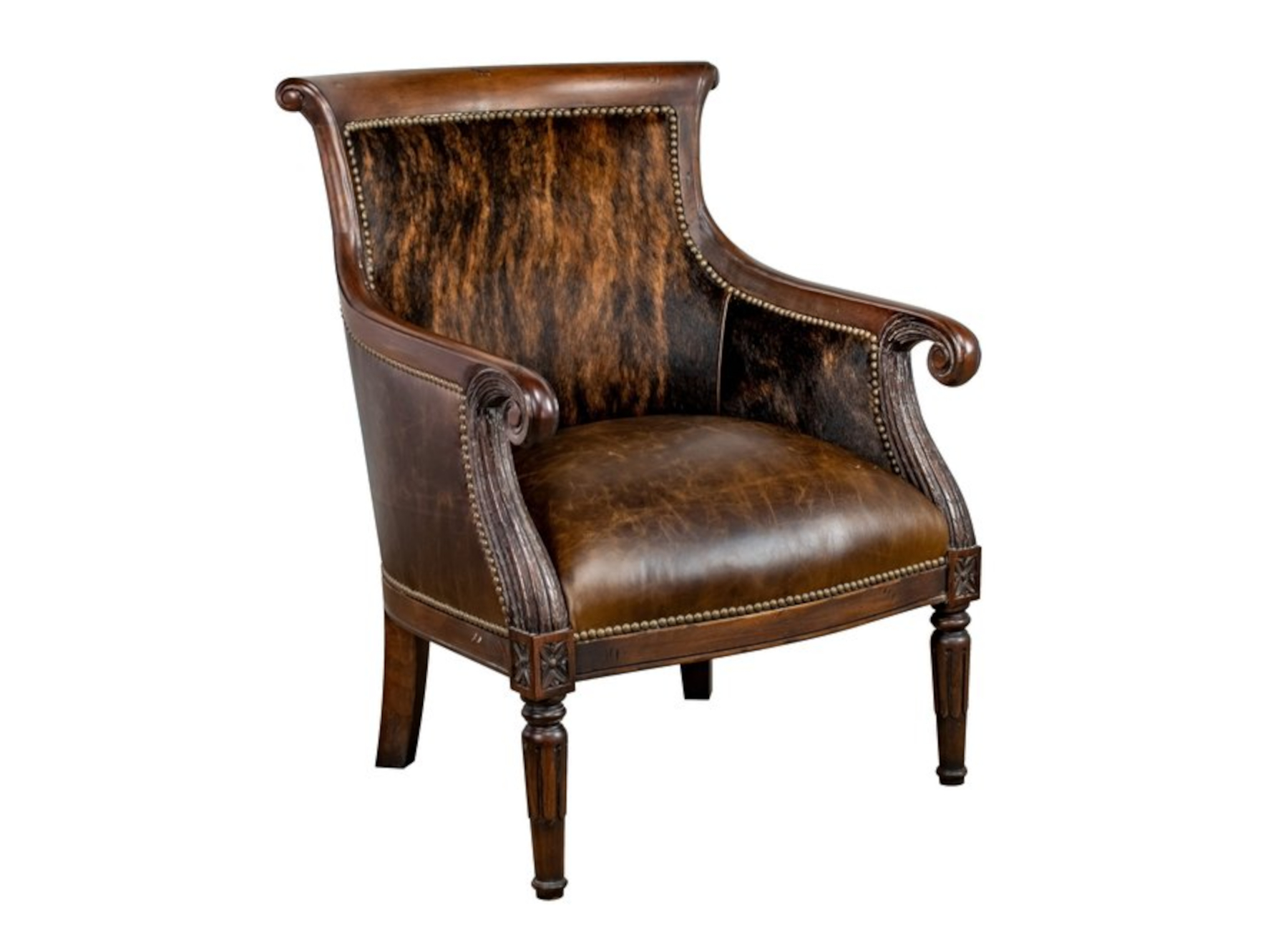 Bergamo 839 Wood Carved Chair by Leathercraft