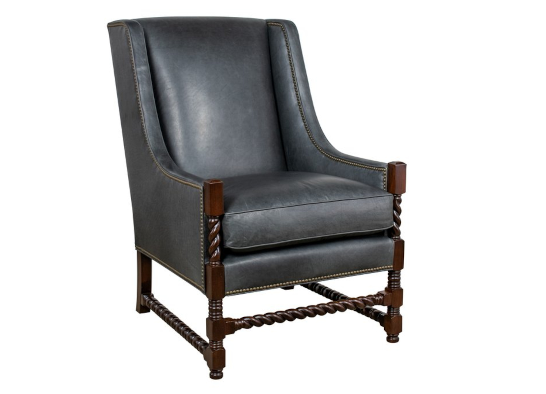 Jacoby 860 Wood Carved Wing Chair by Leathercraft