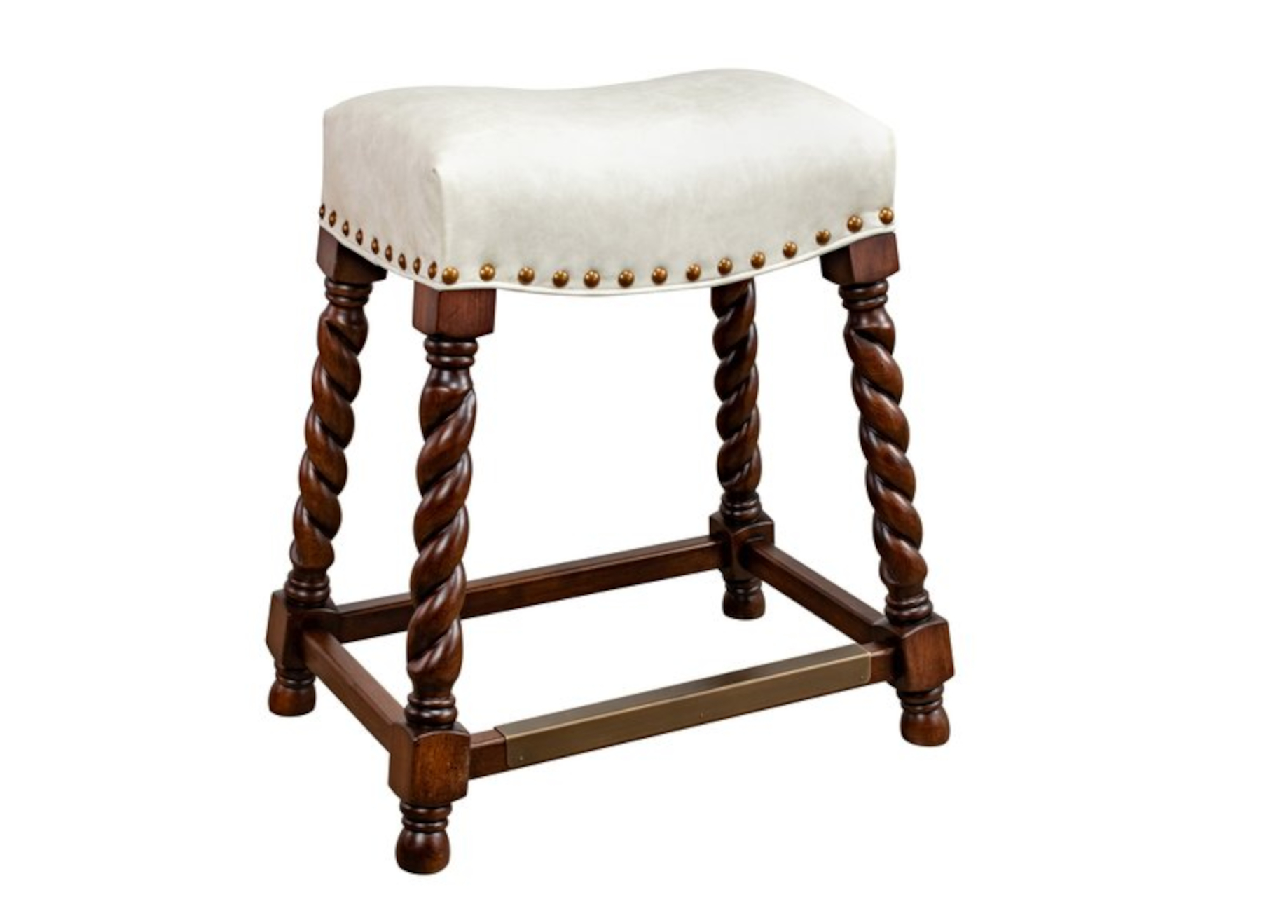 Apothecary 810 Wood Carved Counter Stool by Leathercraft