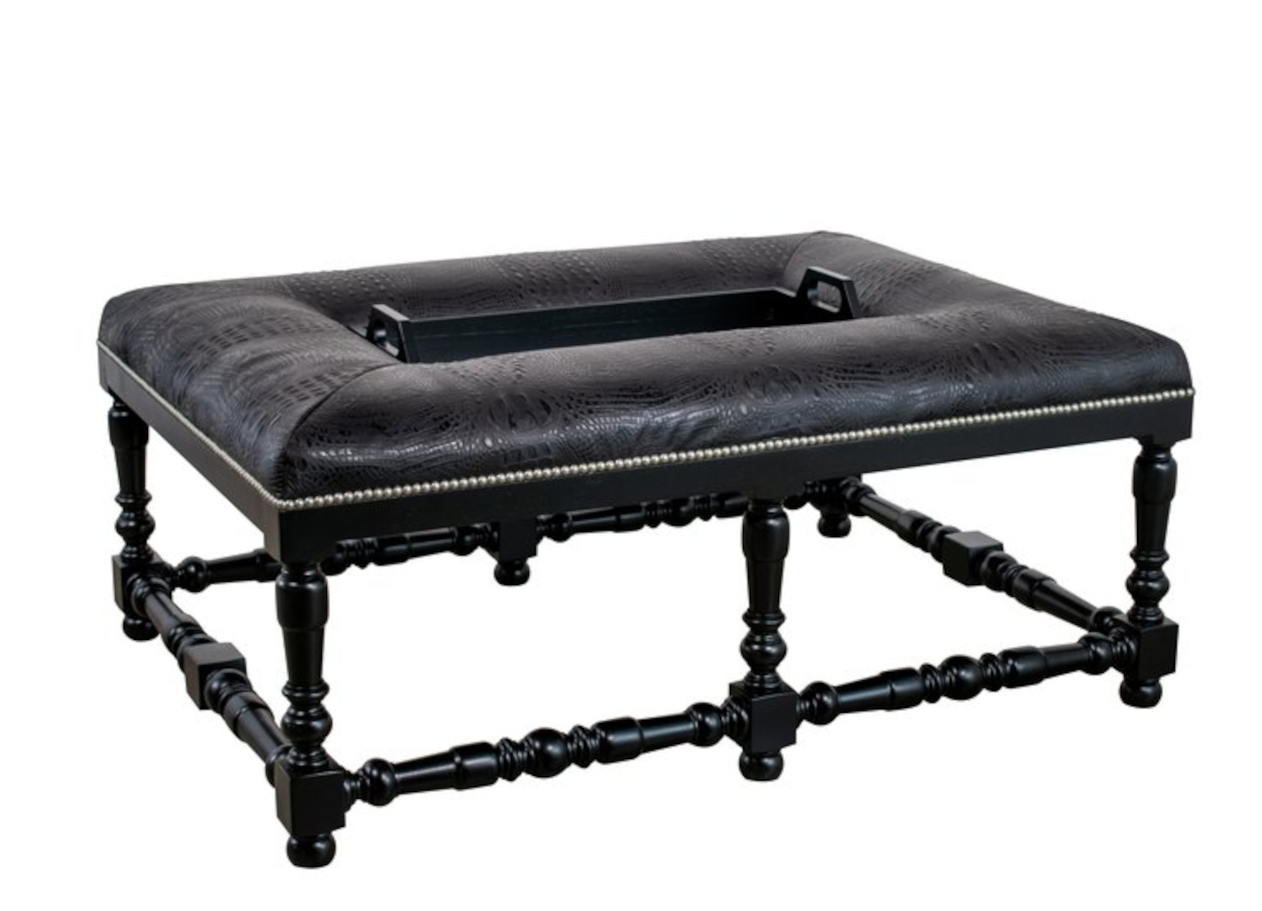 Emsworth 884 Tray Cocktail Ottoman by Leathercraft