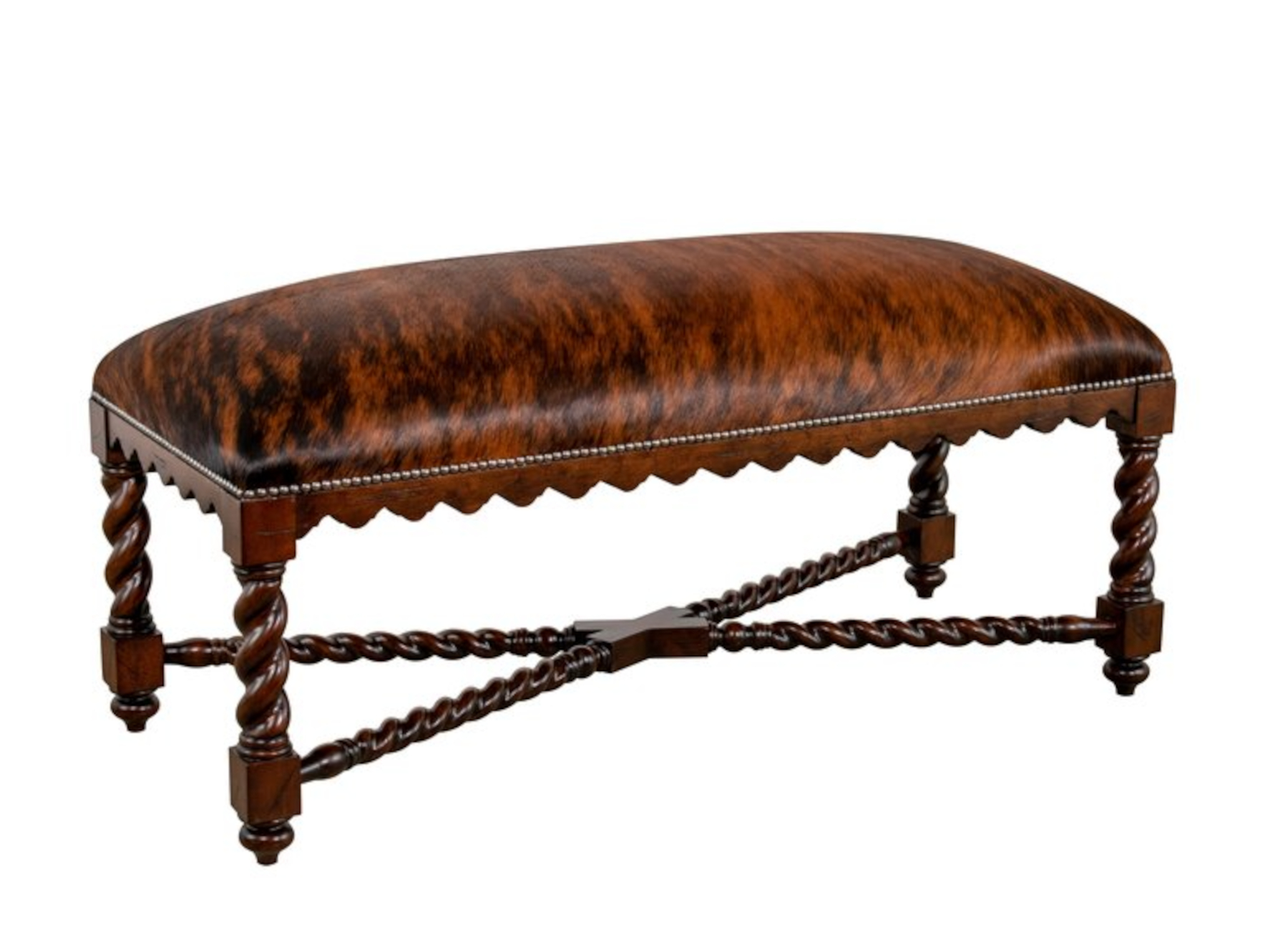 Gainsborough 856 Wood Carved Bench by Leathercraft