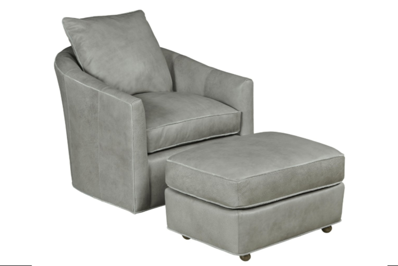Bayswater Swivel Chair & Caster Ottoman by Leathercraft