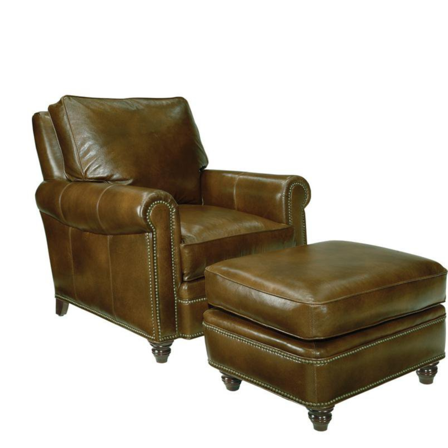 Bishopsgate 390 Chair and Ottoman by Leathercraft