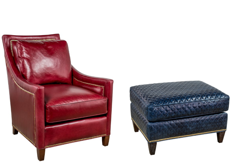 Duncan Chair & Ottoman by Leathercraft