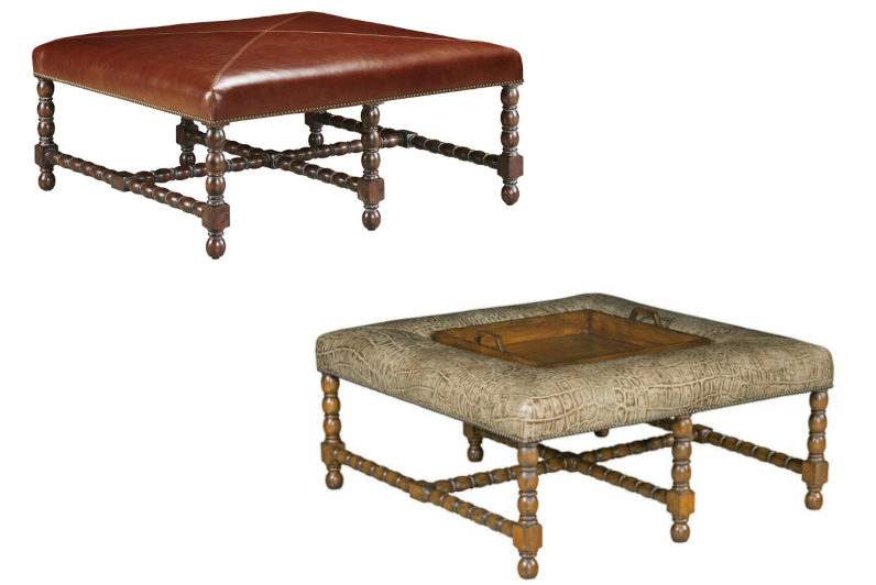 Hyde Park Cocktail Ottomans by Leathercraft